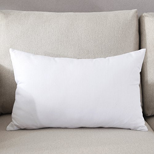 TAOSON Set of 2 Home Decorative 100% Cotton Canvas Square Throw Pillow Covers Cushion Case Solid Pillowcase with Hidden Zipper Closure Multiple Colors White 24 x 24 Inches 60x60cm