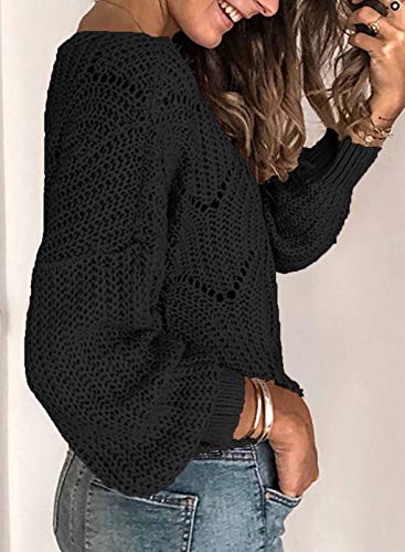 Dokotoo Womens Ladies Cute Soft V Neck Thick Hollow Out Chunky Autumn Winter Fall 2024 Cozy Long Sleeve Cable Knit Pullovers Sweaters for Women Green M