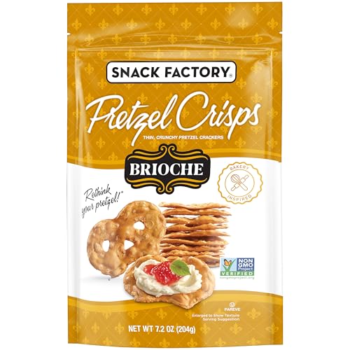 Snack Factory Pretzel Crisps Brioche Pretzel Crackers, 7.2 Oz Bag
