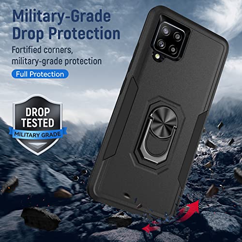 Fucozan for Samsung Galaxy A42 5G Case with Kickstand Ring Rugged Protective Military Grade Shockproof Case for Galaxy A42 5G Phone Case (Black)