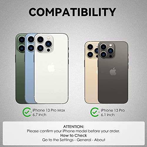 CloudValley Camera Lens Protector for iPhone 13 Pro - iPhone 13 Pro Max, 9H Tempered Glass Film, Aluminum Alloy Lens Protective Cover, Bling Colorful