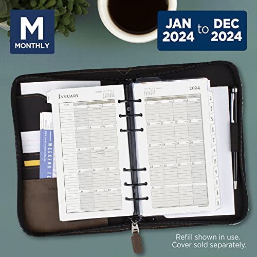 AT-A-GLANCE 2024 Weekly & Monthly Planner Refill, 3-3/4" x 6-3/4", Portable Size, Loose-Leaf (471-285Y-24)