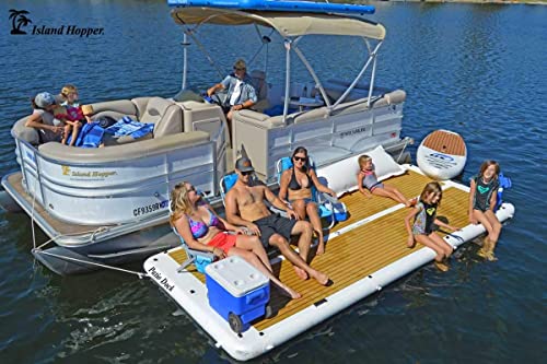 Island Hopper Patio Dock 15 Foot Inflatable Swimming Water Platform Dock (A 15' Patio Dock)