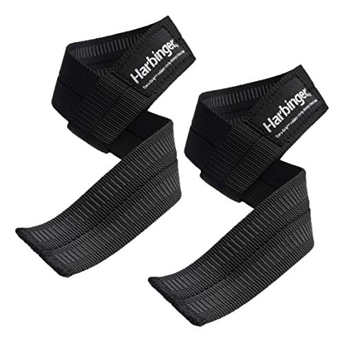 Harbinger 20600 Big Grip No-Slip Nylon Lifting Straps with DuraGrip (Pair), Original, Black