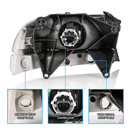AmeriLite Chrome Replacement Headlights Corner/Parking Sets For Dodge Dakota/Durango Driver and Passenger Side