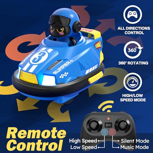 bessome 2 Pack RC Cars Toys for Ages 2-4 Toddlers|Remote Control Bumper Cars Toys for Ages 5-7 Kids|Birthday Gift for 3 4 5 6 7 8 Year Old Boys