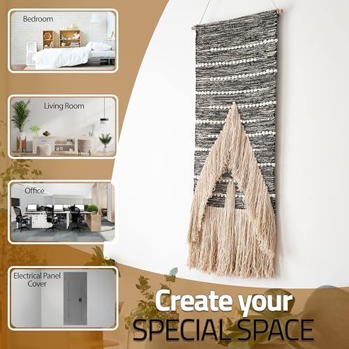 Decorful Handcrafted Macrame Wall Hanging 18" x 40" - Large Boho Wall Art Tapestry - Woven Wall Decor for Living Room, Bedroom - Bohemian Home Decoration with Natural Cotton Fiber