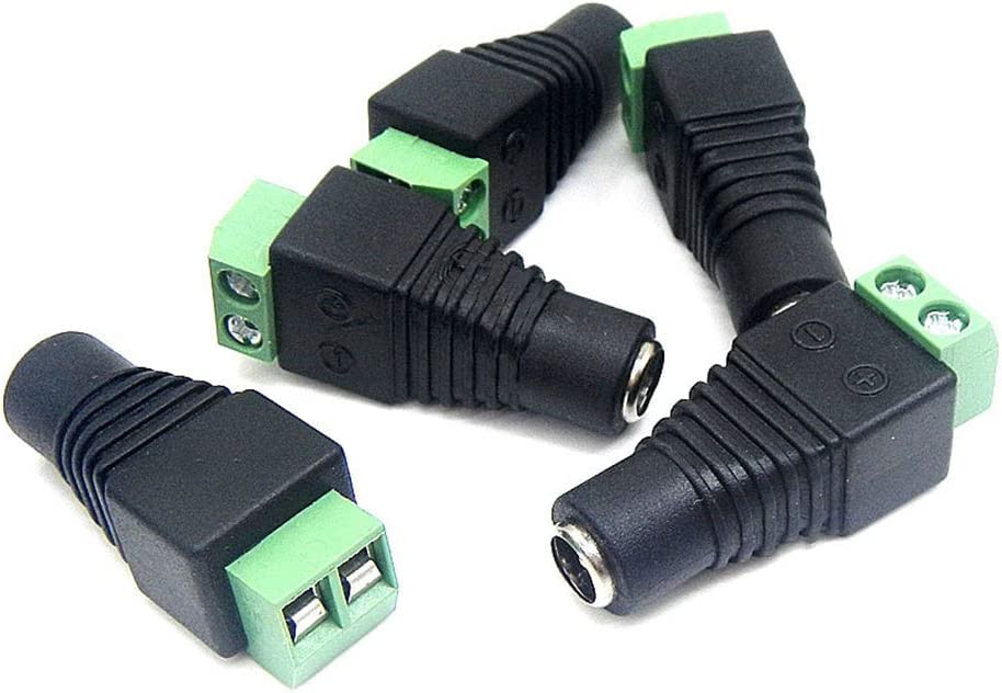 CRIVERS 20Pc Male and 20Pc Female 2.1x5.5mm DC Power Cable Jack Adapter Connector Plug Led Strip CCTV Camera Use 12V+20Pc Coaxial Camera Vedio BNC Male Balun Connector for Coax CAT5 to CCTV(60 Pc)