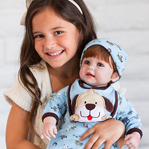 Adora Realistic Baby Doll Woof! Toddler - 20 inch, Soft CuddleMe Vinyl, Red Hair, Blue Eyes