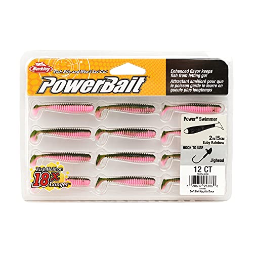 Berkley PowerBait Power Swimmer Fishing Soft Bait, Silver Flash, 3.3in