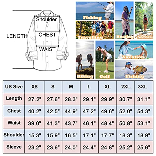 Women's Long Sleeve Safari clothes UPF 50+ Hiking Fishing shirts,Sun Protection Quick Dry Light Cooling Shirts(5019 White XS)