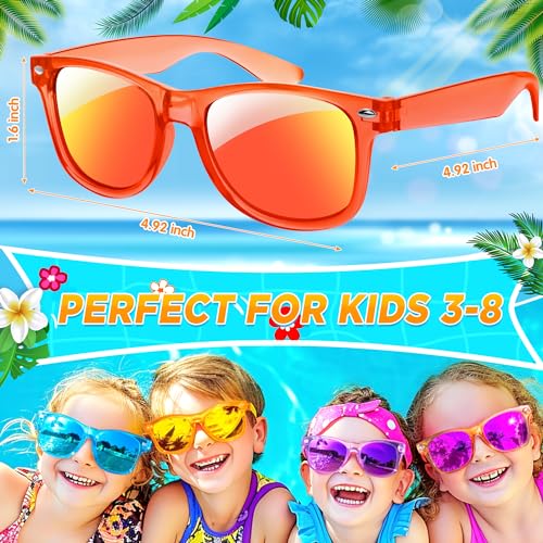 GIFTINBOX Kids Sunglasses Bulk，Kids Sunglasses Party Favor For Kids 4-8, 16Pack Translucent Sunglasses For Kids Boys Girls Age 3-8, Party Favors For Kids 3-5 UV400 Protection Pool Beach Party Favors…