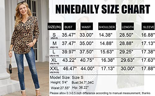 Ninedaily Full Sleeve Tops for Women, Casual Work Business Pack Plaid Shirts with Collar Floral Printed V Neck Blouse Spring Layered Fit and Flattering Tops Linen, Army Green Plaid,Size M
