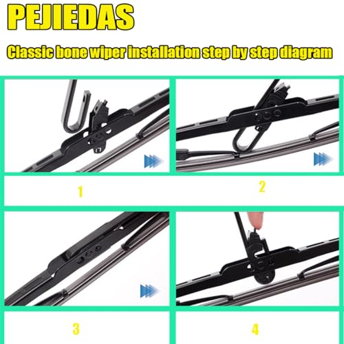 Front Windshield Wiper Blades, 22" + 22" Metal Frame Wiper Blades, OEM Quality for Original Equipment Replacement (Pack of 2)