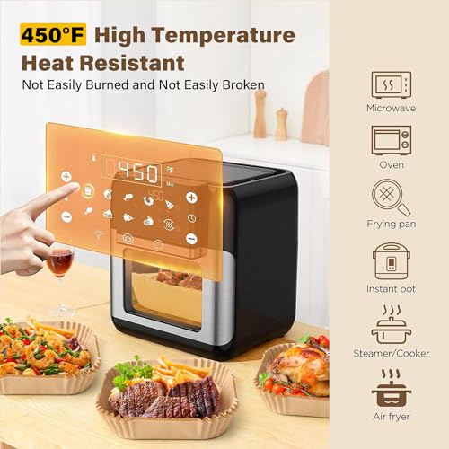 Air Fryer Liners Disposable, 125pcs Non-stick Disposable Airfryer Liners, 8 Inch Unbleached Parchment Paper, Square Air Fryer Paper Liners for 5-8QT Air Fryer, Baking, Roasting Microwave