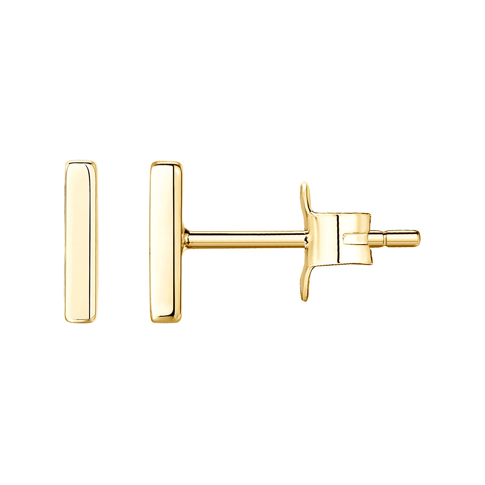 PAVOI Womens 14K Gold Plated Yellow Gold Mini Bar Stud Earrings