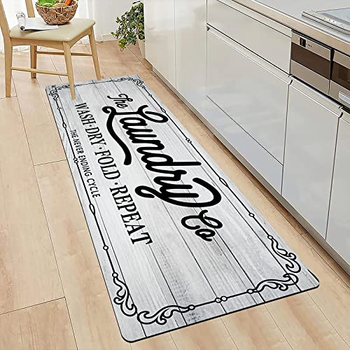 Pauwer Farmhouse Kitchen Rug, 20"X48", Beige, Non Slip, Washable, Machine Made