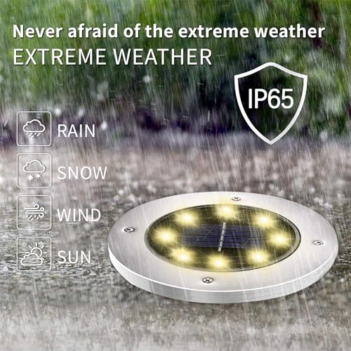 INCX Solar Lights for Outside,4 Pack Solar Lights Outdoor Waterproof, Solar Garden Lights Landscape Lighting for Lawn Yard Deck Driveway Walkway White