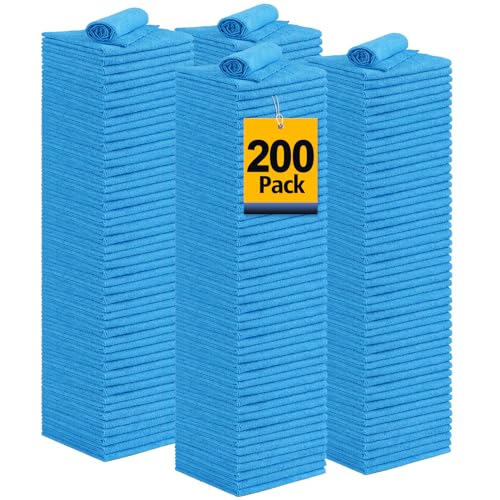 UNIMADE Shop Towels Rags, 50 Pack Reusable Shop Rags Bulk Microfiber Cleaning Cloth Lint Free Cleaning Towels for Car Kitchen Automotive Bar Mechanic Restaurant Garage, 11.5"x 11.5", Blue