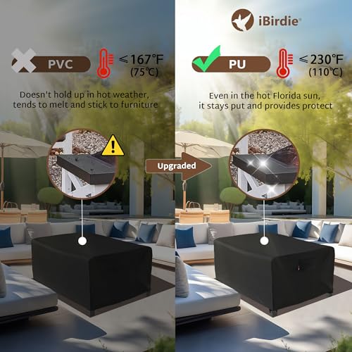 iBirdie Fire Pit Cover Round 50 inch Outdoor Waterproof and Weatherproof Heavy Duty 600D Patio Furniture Table Fireplaces Covers
