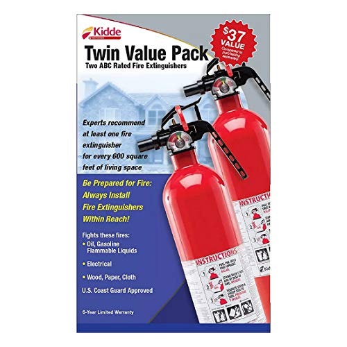 Kidde 2 Pack Multipurpose Fire Extinguishers, Red