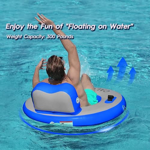 CALOBANA Upgraded Heavy Duty River Tube for 350lb Adults, Inflatable Lake Floats, Thick Tubes for Outdoor Floating Rafting on Lakes