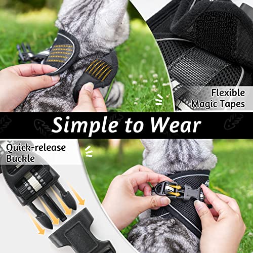rabbitgoo Cat Harness and Leash Set for Walking Escape Proof, Adjustable Soft Kittens Vest with Reflective Strip for Cats, Comfortable Outdoor Vest, Red, M