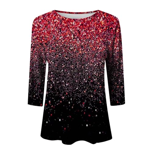 Liquidation Returns,Amazon Haul Items Under 20,Sequin 3/4 Sleeve Tops for Women,Deals Under 20 Dollars,Holiday Sequin Top,Winter Sales Clearance,Crewneck Tees for Women,Clearance Sweaters