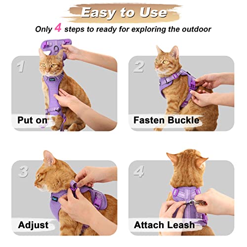 Supet Cat Harness and Leash Set for Small to Large Cats Adjustable Cat Vest Harness with Reflective Trim Universal Cat Leash and Harness for Cats/Puppies