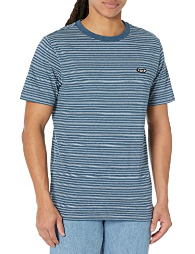 Volcom Men's Regular Static Stripe Crew Shirt, Aged Indigo, X-Small