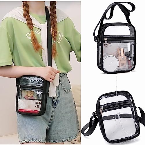 LOIDOU Clear Crossbody Bag Stadium Approved Clear Purse Bag Adjustable Shoulder Strap Clear Bag for Concerts Sports Events