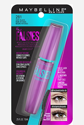 Maybelline Volum' Express The Falsies Waterproof Mascara, Volumizing and Separating Make Up Formula, Blackest Black, 1 Count