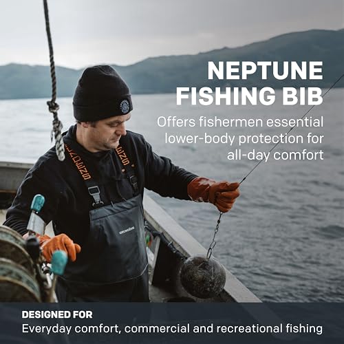 Grundens Men’s Neptune Commercial Fishing Bib Pants | Waterproof, Adjustable, Black, X-Small