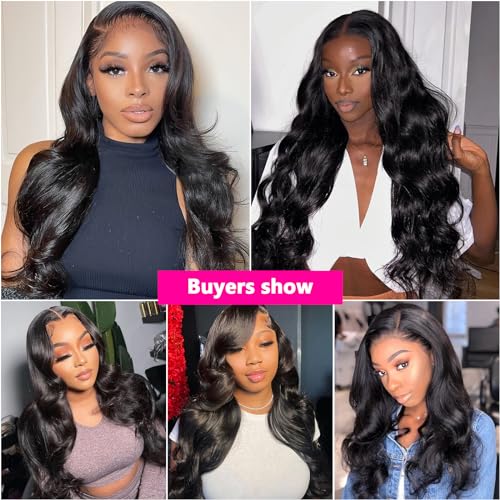 NVC Glueless Wigs Human Hair Pre Plucked Pre Cut 5x5 HD Lace Closure Wigs Human Hair for Women 180 Density Ready to Go Wig Body Wave Lace Front Wigs for Beginners (4/27 Color, 18 Inch)