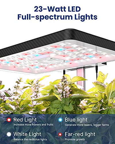 iDOO Hydroponics Growing System Kit 12Pods, Birthday Gifts for Mom Women, Herb Garden Indoor with LED Grow Light for Home, Built-in Fan, Auto-Timer, Adjustable Height Up to 11.3", 12Pods Kit-Black