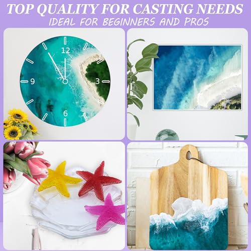 0.5 Gallon Crystal Clear Epoxy Resin, Resin Epoxy Table Top, No Yellowing & No Bubbles, Self Leveling 1:1 Mix for DIY Jewelry, Art Casting Resin Epoxy Kit