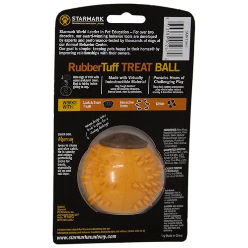 Starmark RubberTuff Treat Ball (Small), Orange