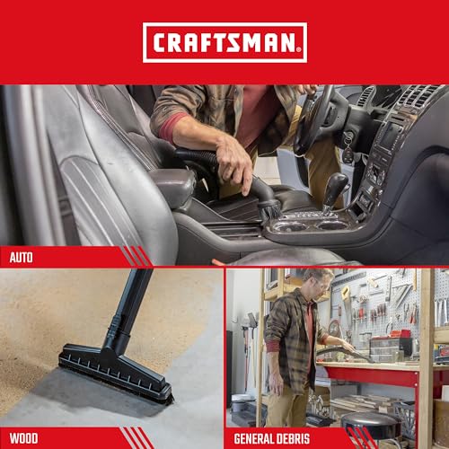 CRAFTSMAN CMXZVBE38774 General Purpose Wet Dry Vac Dust Collection Bags for Most 2 to 2.5 Gallon Shop Vacuums, Collects Dry Only Debris, Reduces Cleanup Time, 3-Pack