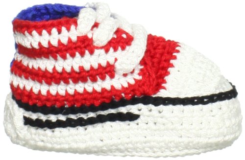 Jefferies Socks Baby-Boys Newborn Sneaker Boy Bootie, Red/Blue, Newborn