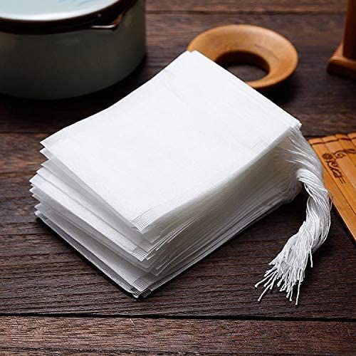 400 Pcs Disposable Tea Bags for Loose Leaf Tea, Biodegradable Tea Filter Bags with Drawstring, Corn Fiber Empty Tea Bags for Loose Leaf Tea (3.54 x 2.75 inch)…