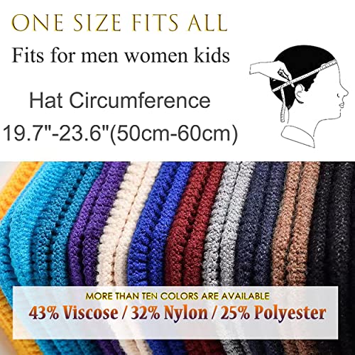HiRui Knitted Beanie Hats Winter Hats Ear Covers for Men Women Kids Warm Slouchy (Beige)