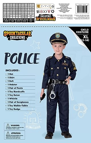 JOYIN Toy Halloween Toddler Police Costume, Police Officer Costume for Boys, Kids Cop Costume with Police Accessories for Roleplay and Dressup (Small (5-7 YRS))