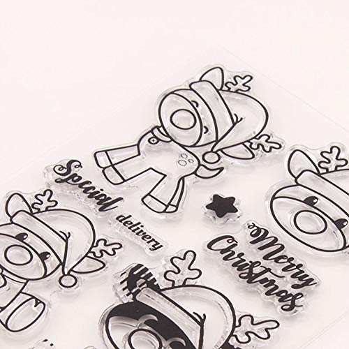 4.1 by 5.9 Inches Pig Cow Sheep Clear Rubber Stamps for Scrapbooking Card Making Christmas Craft Stamps