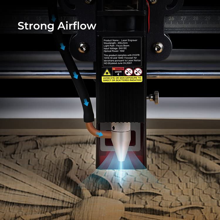 Creality Air Assist Kit for Laser Engraver Falcon 10W/7.5W/10W Module, 22L/min Airflow Air Assist Pump for Laser Cutter and Engraver, Clean Surface Smooth Edge, Remove Smoke/Dust, Protect Laser Lens