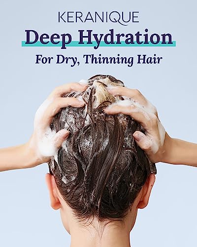 Keranique Deep Hydration Shampoo for Women - Floral Scent - 12 fl oz - For Adults with Thinning Hair, pH Balanced, Paraben Free, Sulfate Free