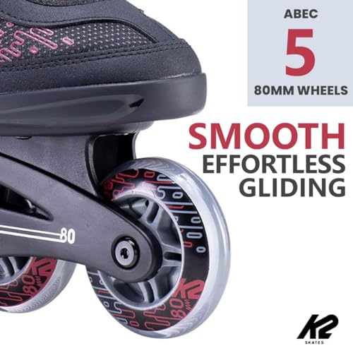 K2 Skate Women's Kinetic 80 Inline Skate, Black_Berry, 11