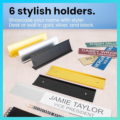 ExcelMark 2" x 8" Custom Engraved Name Plate with Square Corners