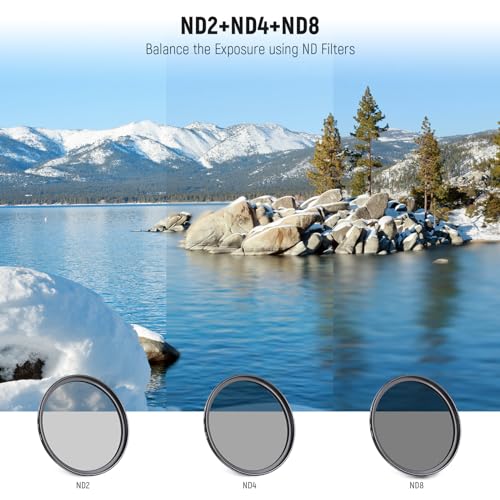 NEEWER 37mm ND Lens Filter Kit: UV, CPL, FLD, ND2, ND4, ND8, Lens Hood and Lens Cap Compatible with Canon Nikon Sony Panasonic DSLR Cameras with 37mm Lens