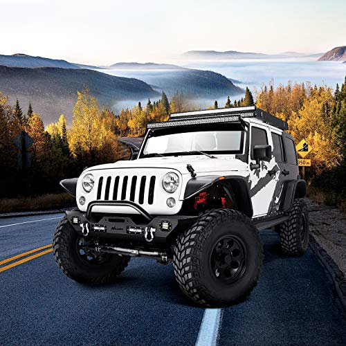 Nilight Front Inner Fender LinersWheel Cover Fit for 2007-2018 Wrangler JK JKU 4WD (4-Door/2-Door) Unlimited Bolt-on Style Fender Flares Splash Guards,2 Years Warranty