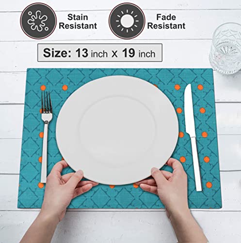Ruvanti Placemats 100% Cotton 13 x 19 Inch, Dining Table Placemats Set of 6, Modern Place Mats for Dining Table Decor, Kitchen and Table Linens, Coffee Mat for Christmas Dinners - Luminous